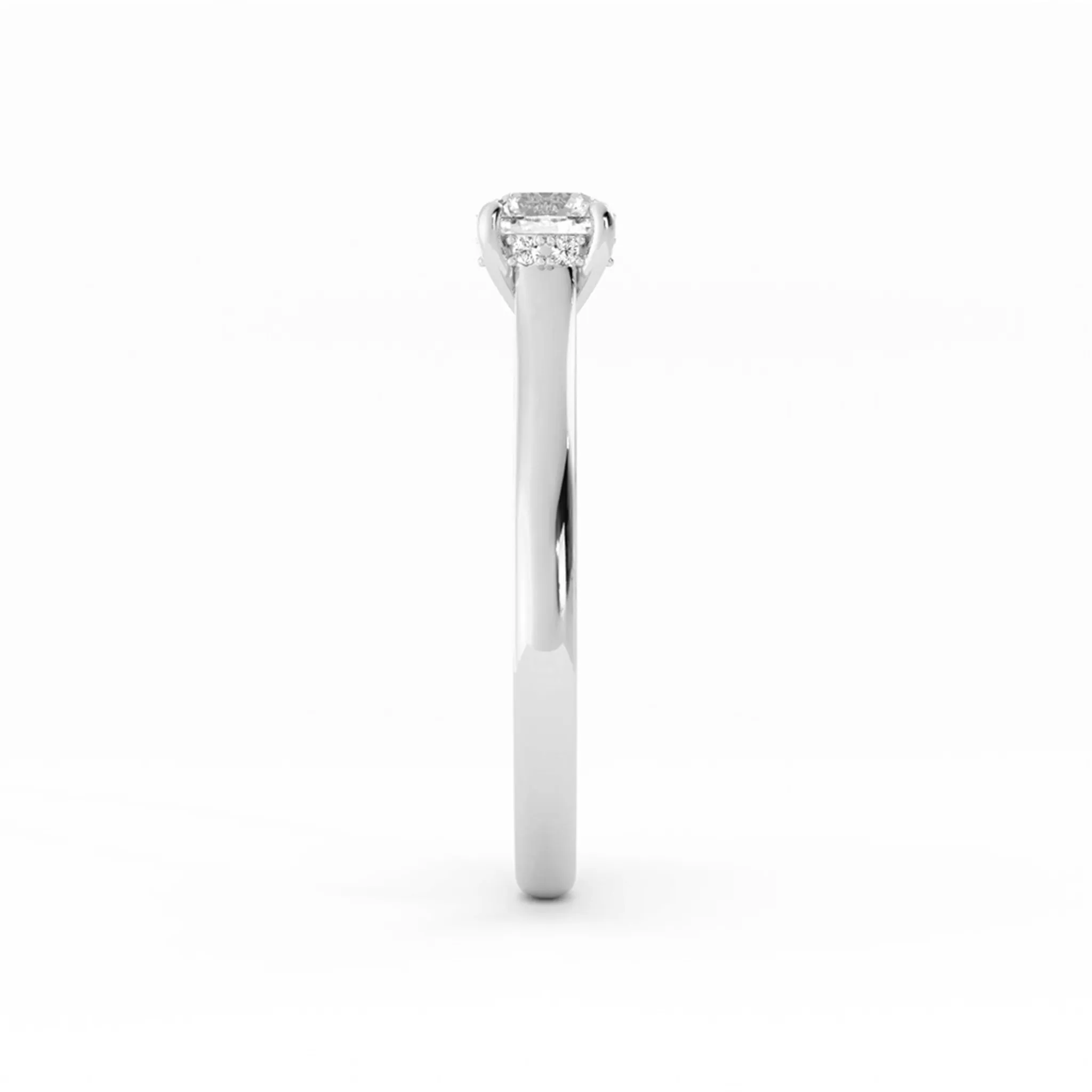 0.5ct Lab Grown Diamond Round Hidden Halo 10K White Gold Engagement Ring