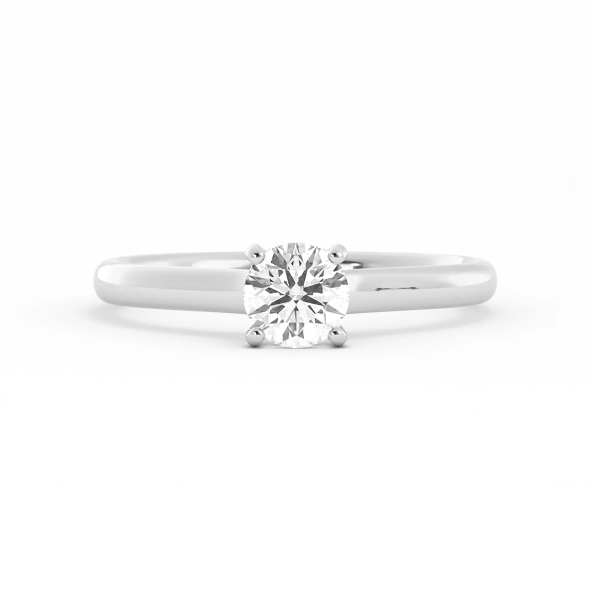 0.5ct Lab Grown Diamond Round Hidden Halo 10K White Gold Engagement Ring