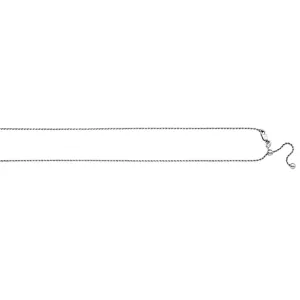 1.1mm Adjustable Diamond-Cut Rope Chain 925 Sterling Silver, 16 to 22 Inches