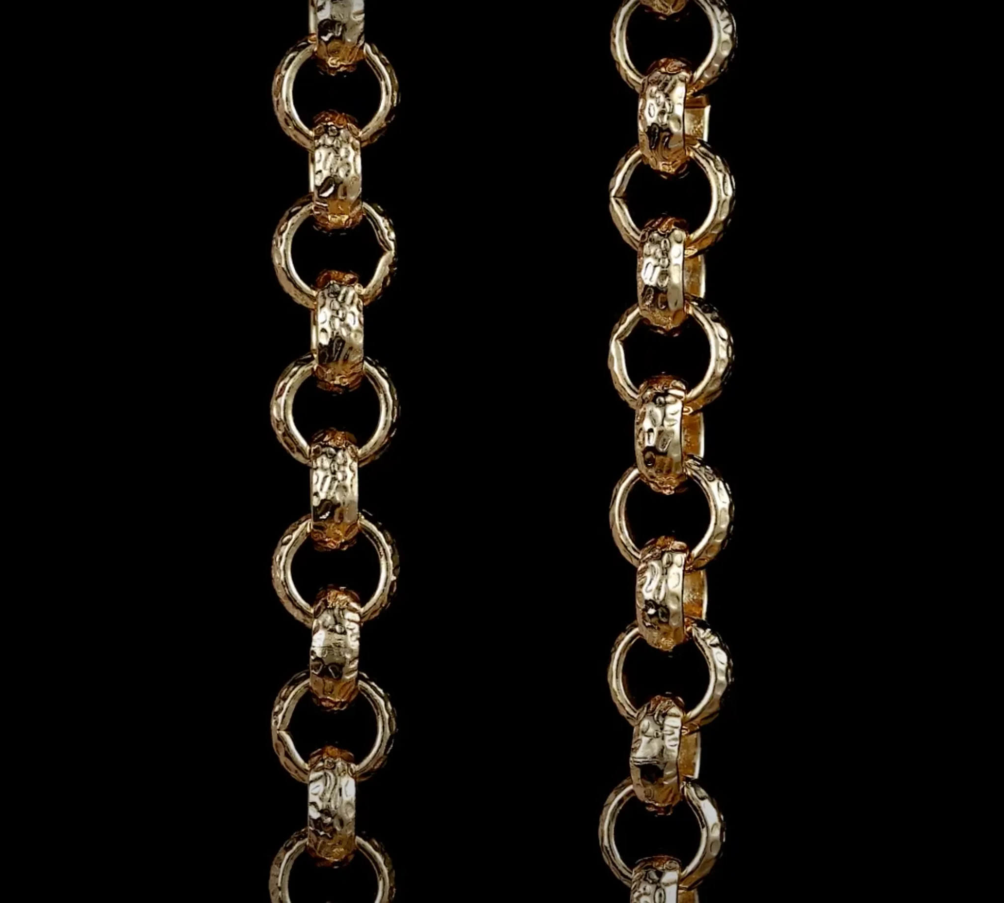 12mm Gold Diamond Cut Pattern Belcher Chain 16/20/24/30 Inch