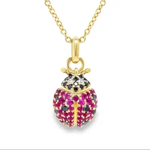 14k Diamond Lady Bug Necklace