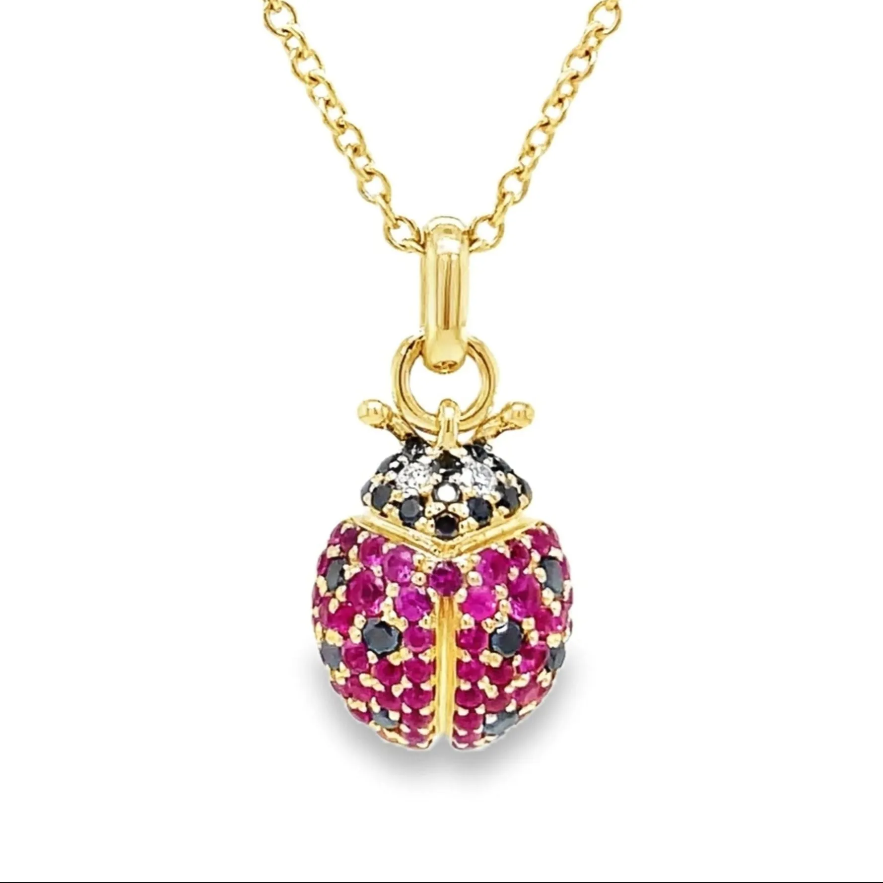 14k Diamond Lady Bug Necklace