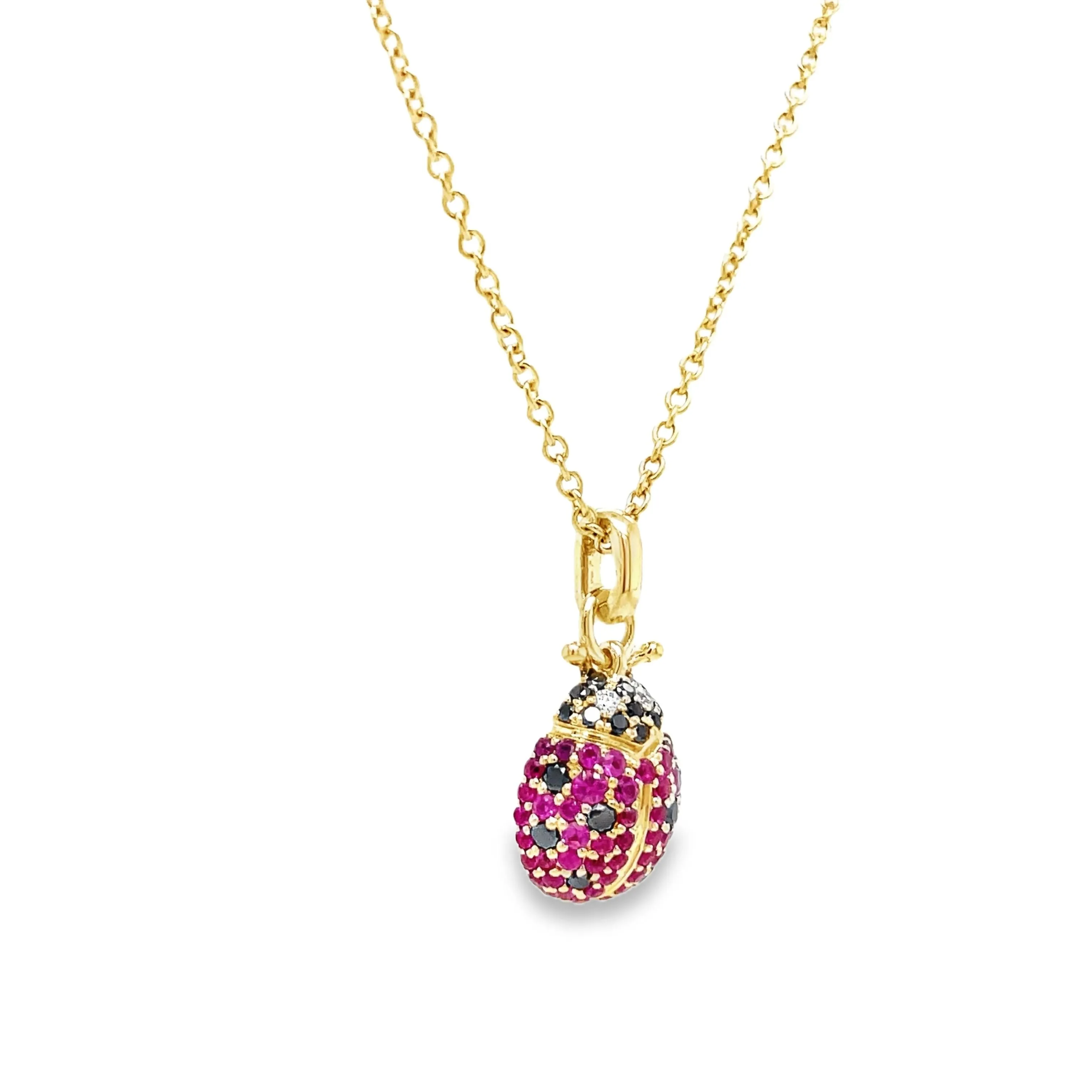 14k Diamond Lady Bug Necklace