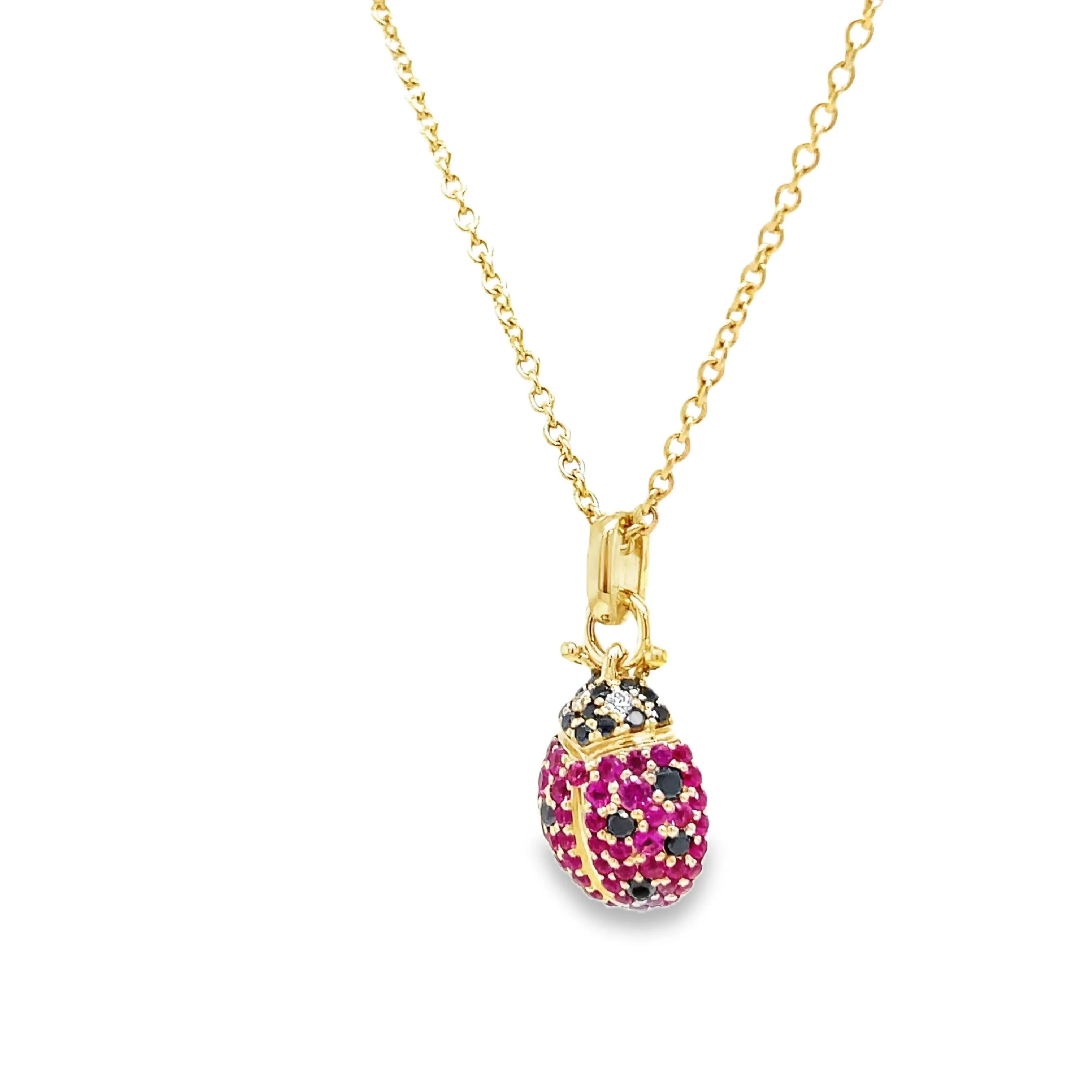14k Diamond Lady Bug Necklace