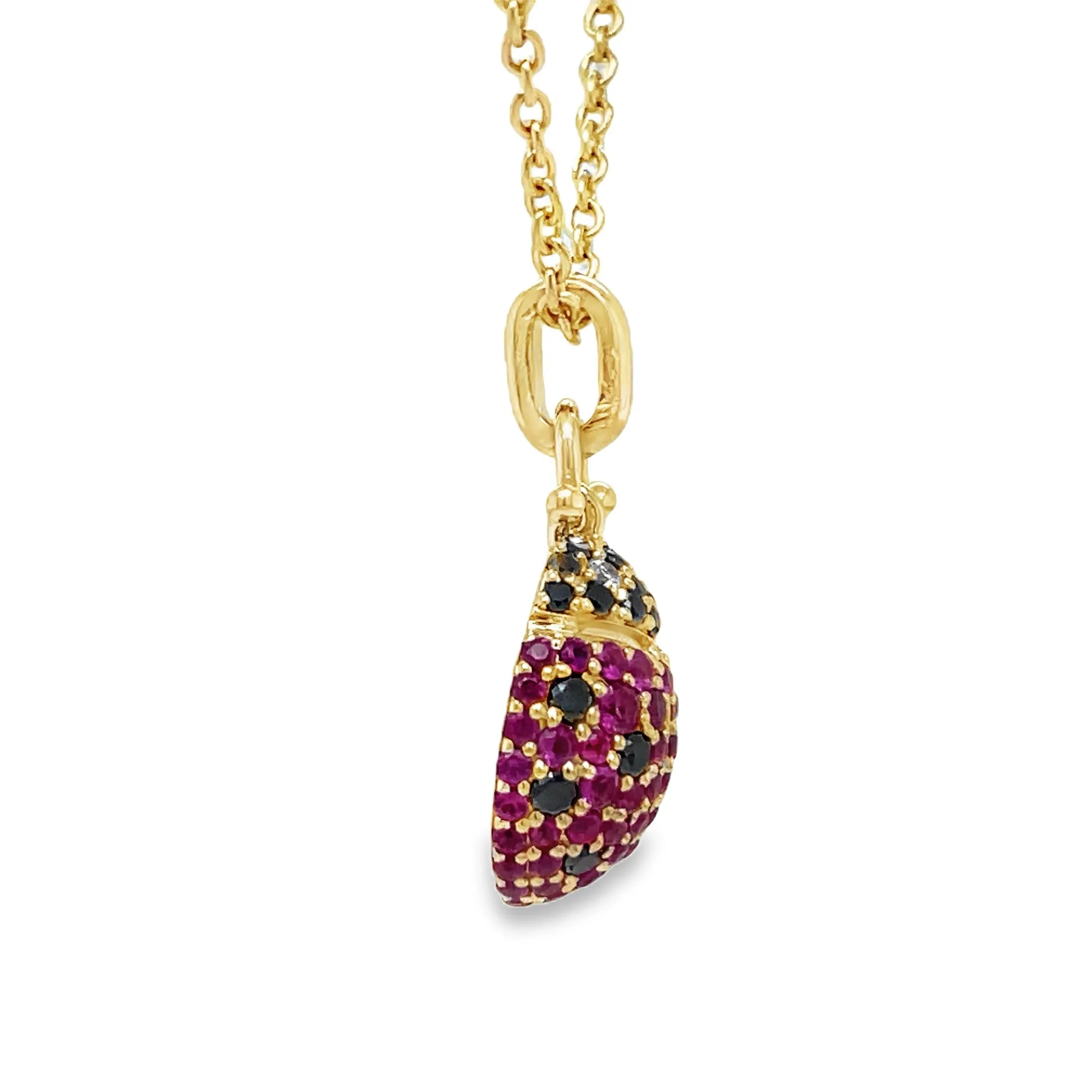 14k Diamond Lady Bug Necklace