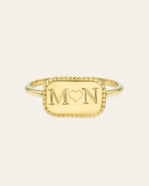 14K Gold Milgrain Plate Ring