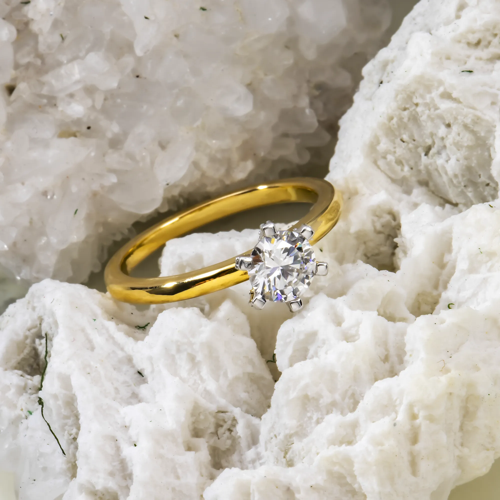 14K GOLD RADIANT CUT LAB DIAMOND ENGAGEMENT RING 0.61 CTW