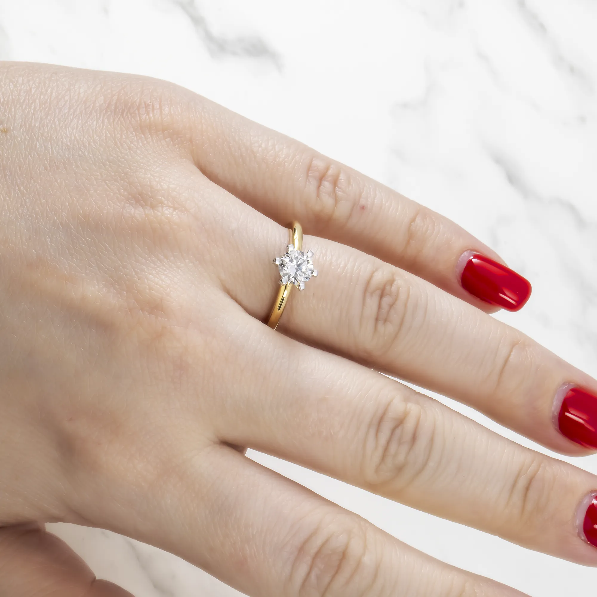 14K GOLD RADIANT CUT LAB DIAMOND ENGAGEMENT RING 0.61 CTW