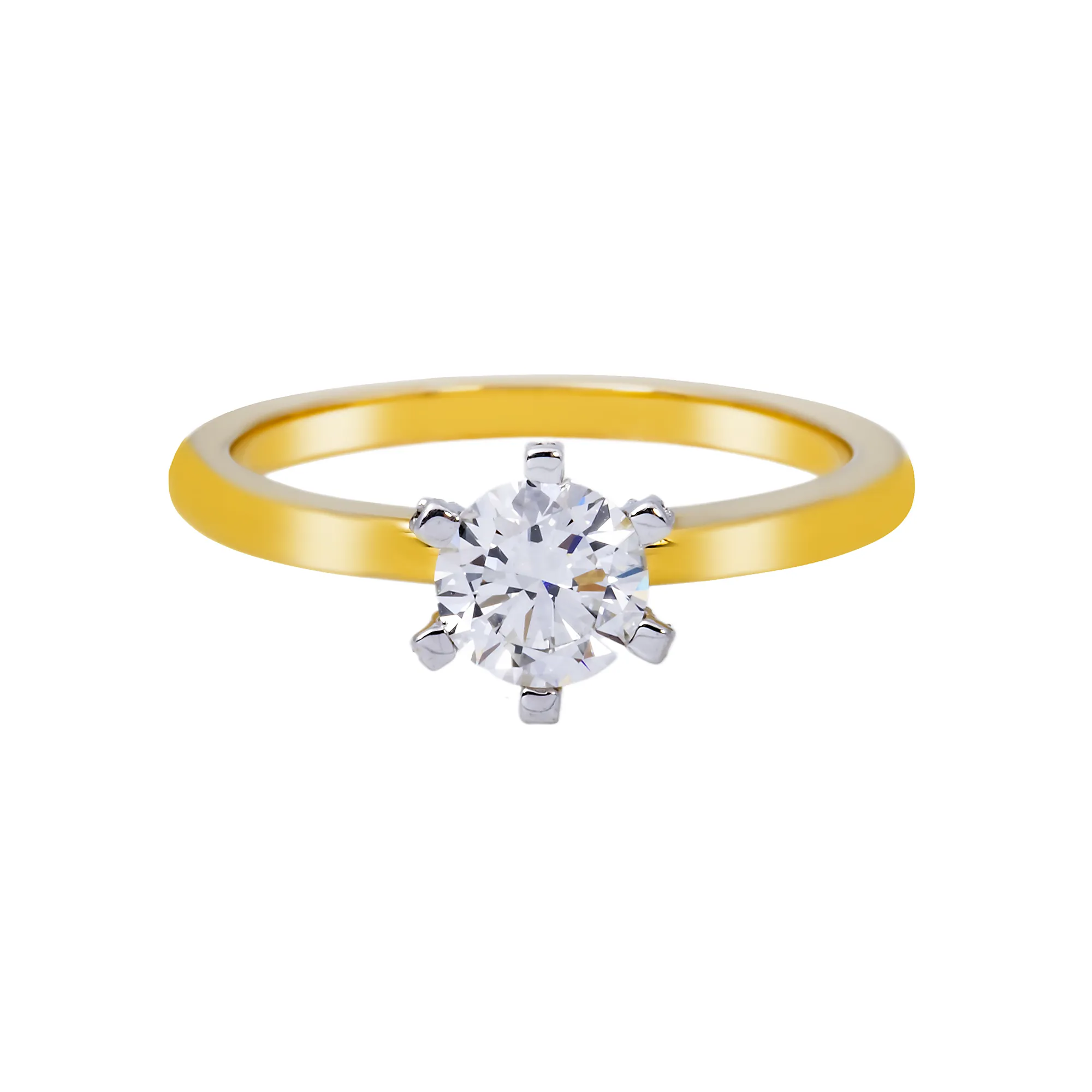 14K GOLD RADIANT CUT LAB DIAMOND ENGAGEMENT RING 0.61 CTW