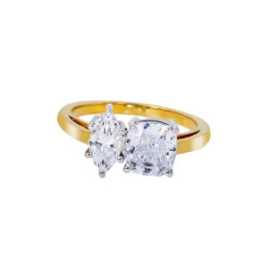 14K GOLD RADIANT CUT LAB DIAMOND ENGAGEMENT RING 2.64 CTW