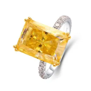 14k White Gold 8.0ct Radiant Cut Diamond Wedding Ring