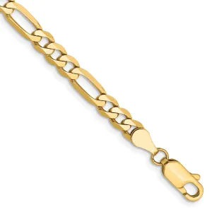 14k Yellow Gold 4.75-mm Flat Solid Figaro Chain