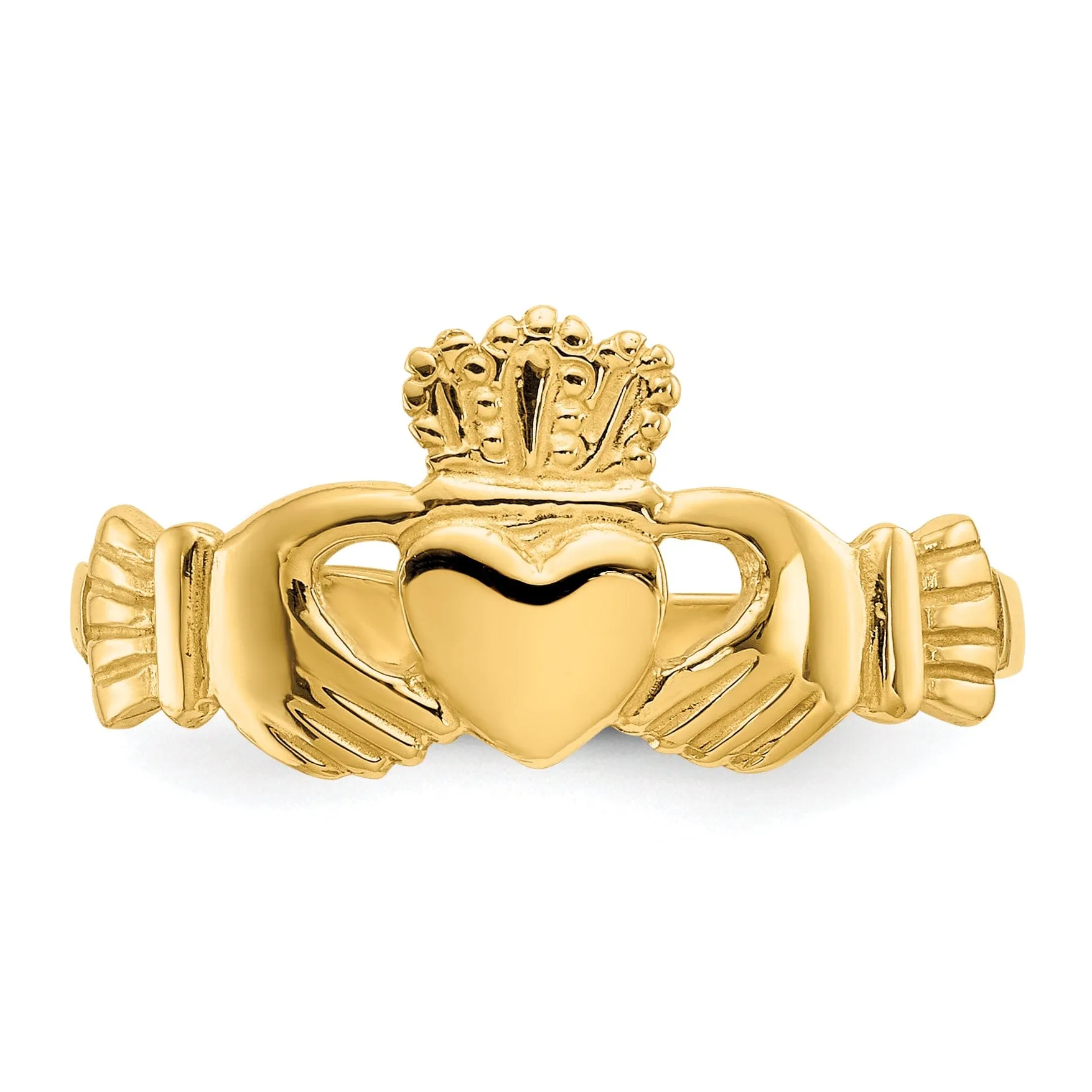 14kt polished ladies claddagh ring