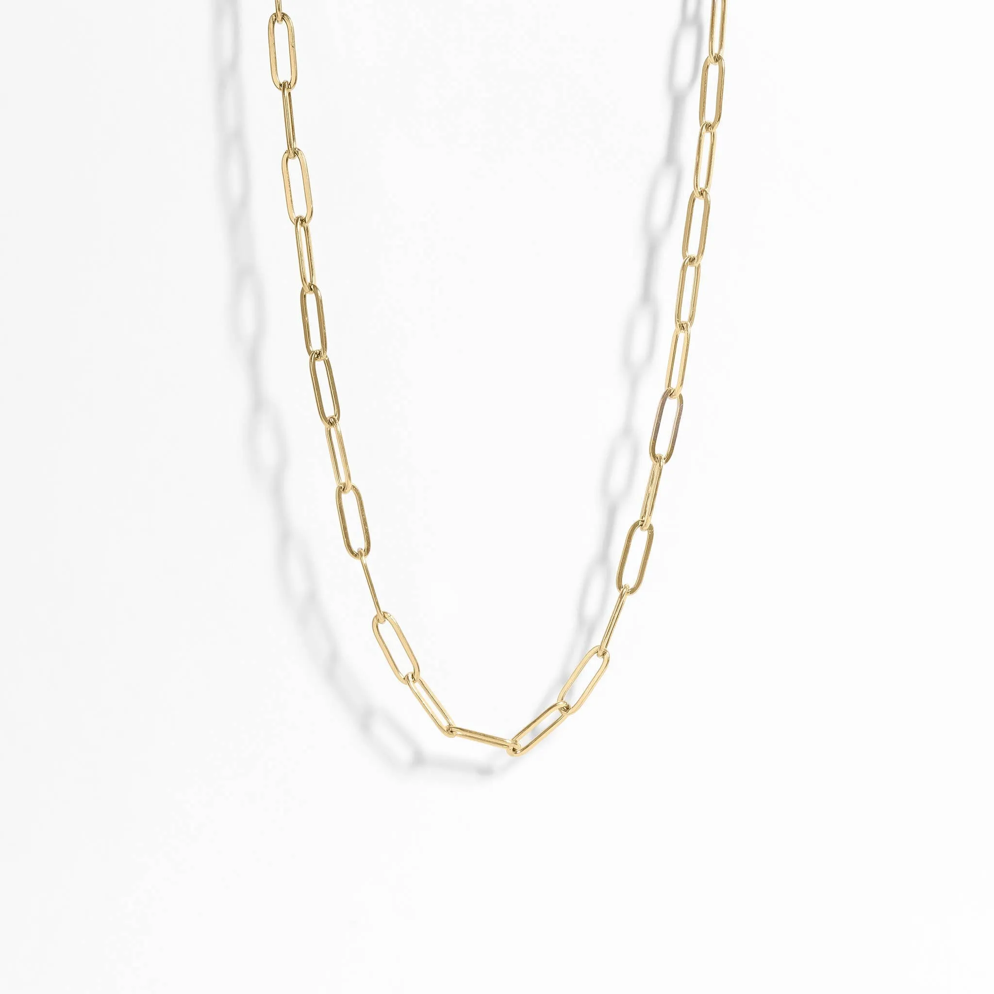 18K Gold Paperclip Chain Necklace: 6.5mm / 18 02"