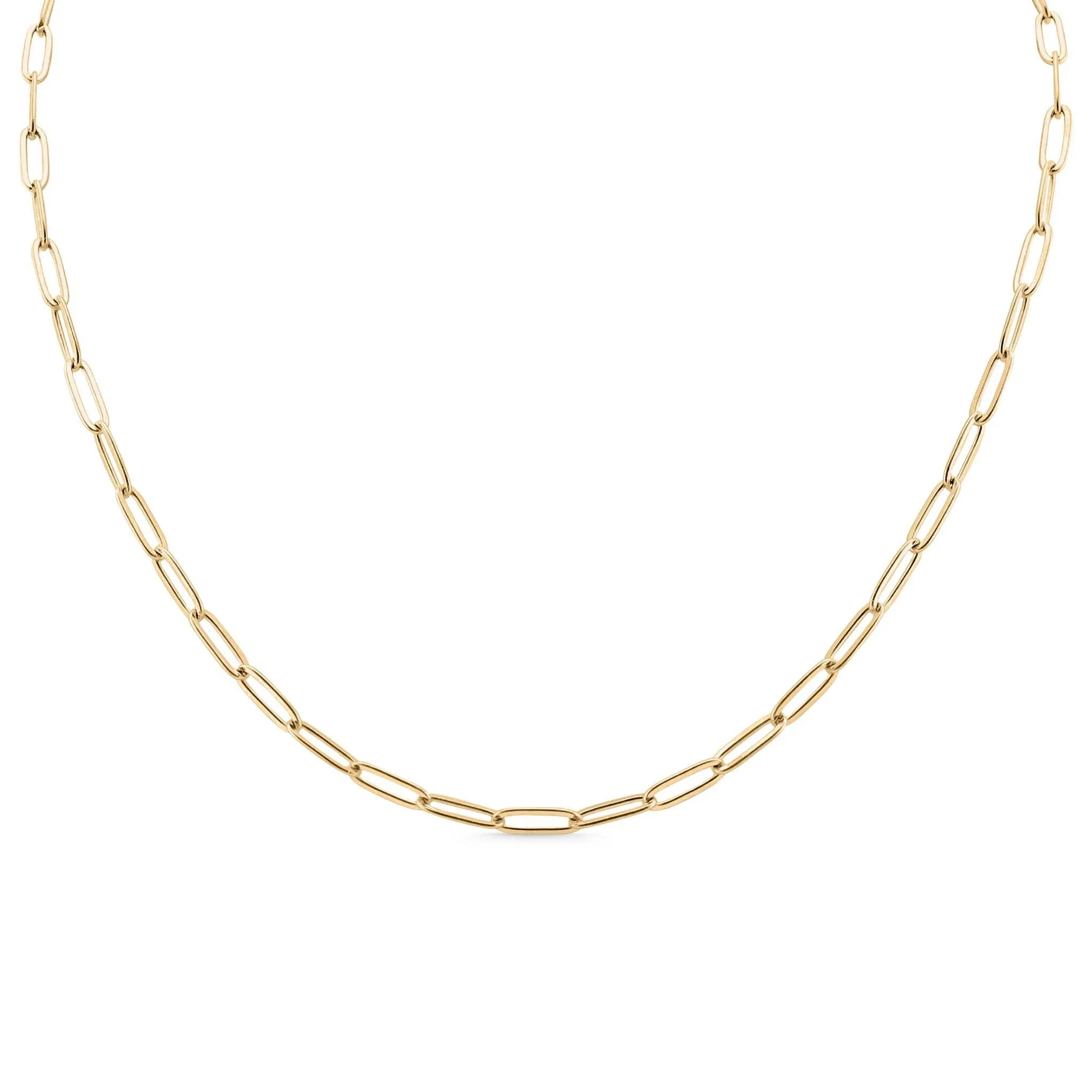 18K Gold Paperclip Chain Necklace: 6.5mm / 18 02"
