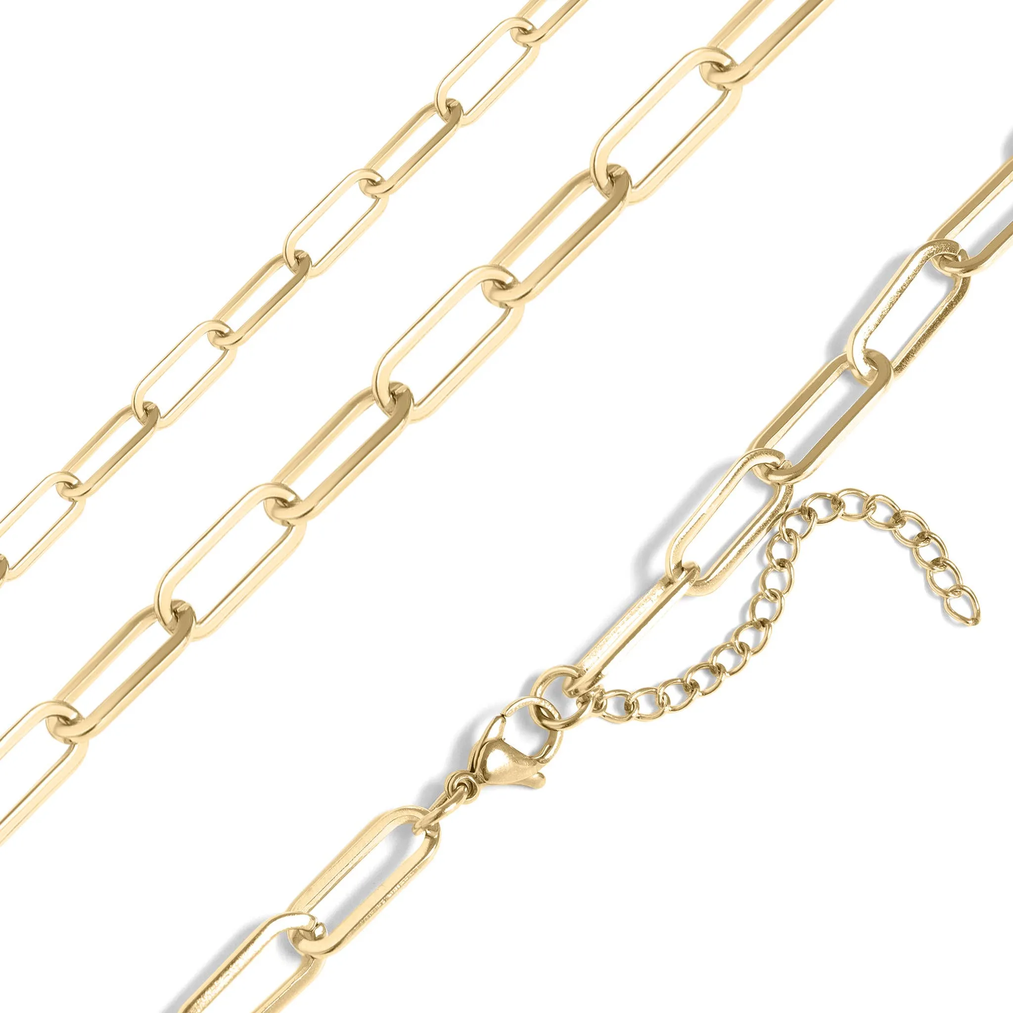 18K Gold Paperclip Chain Necklace: 6.5mm / 18 02"