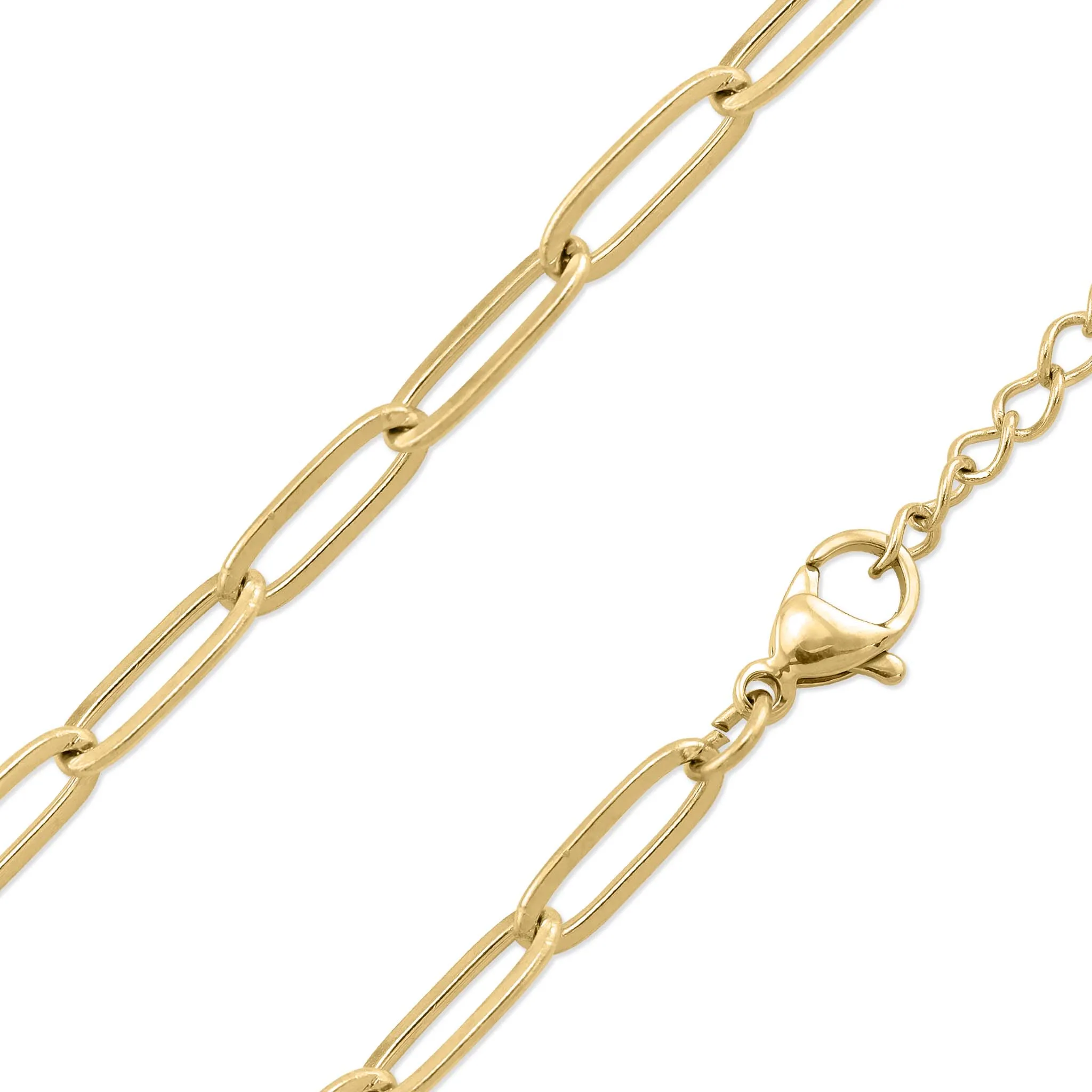 18K Gold Paperclip Chain Necklace: 6.5mm / 18 02"