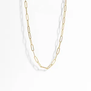18K Gold Paperclip Chain Necklace: 6.5mm / 18 02"