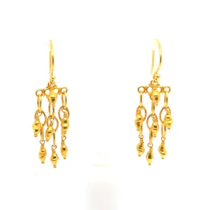 18k Yellow Gold Chandelier Earrings