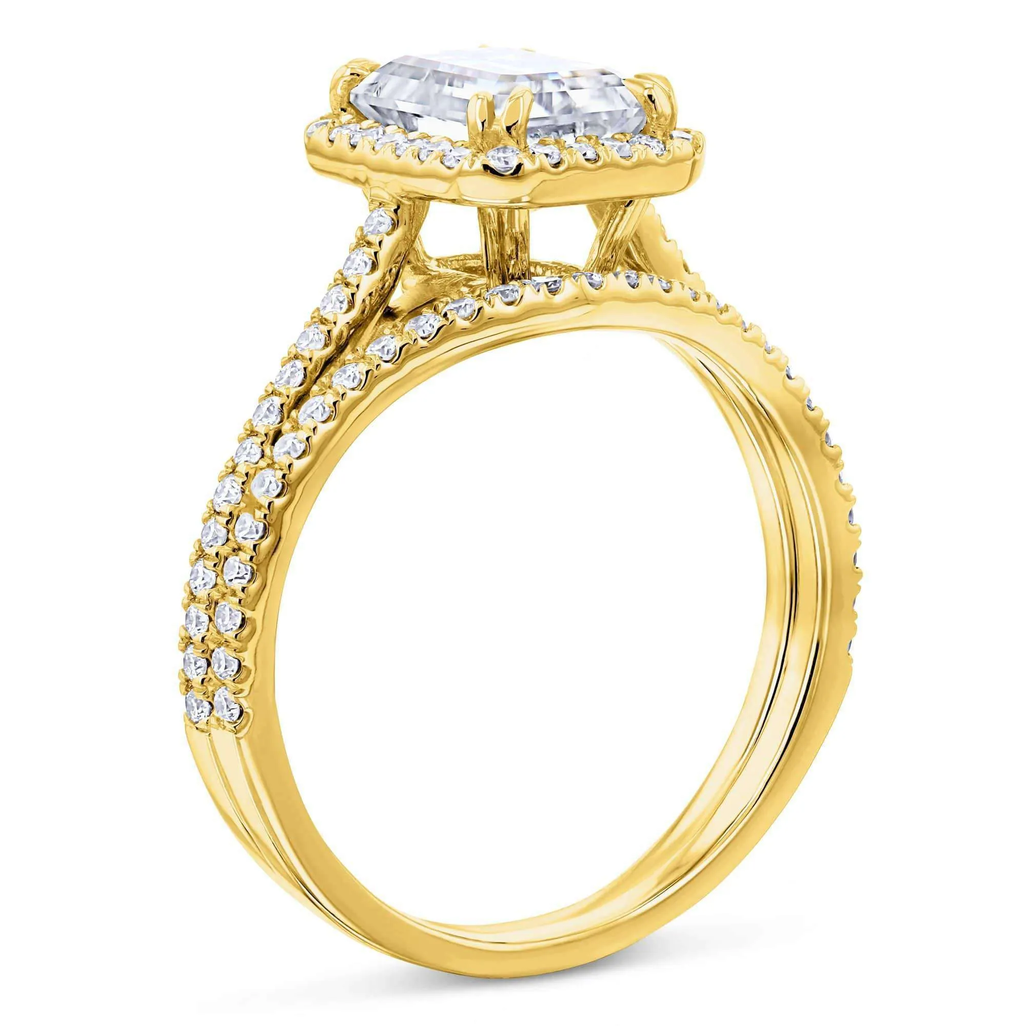 2.3ct Original Radiant Bridal Set - Lab Stones