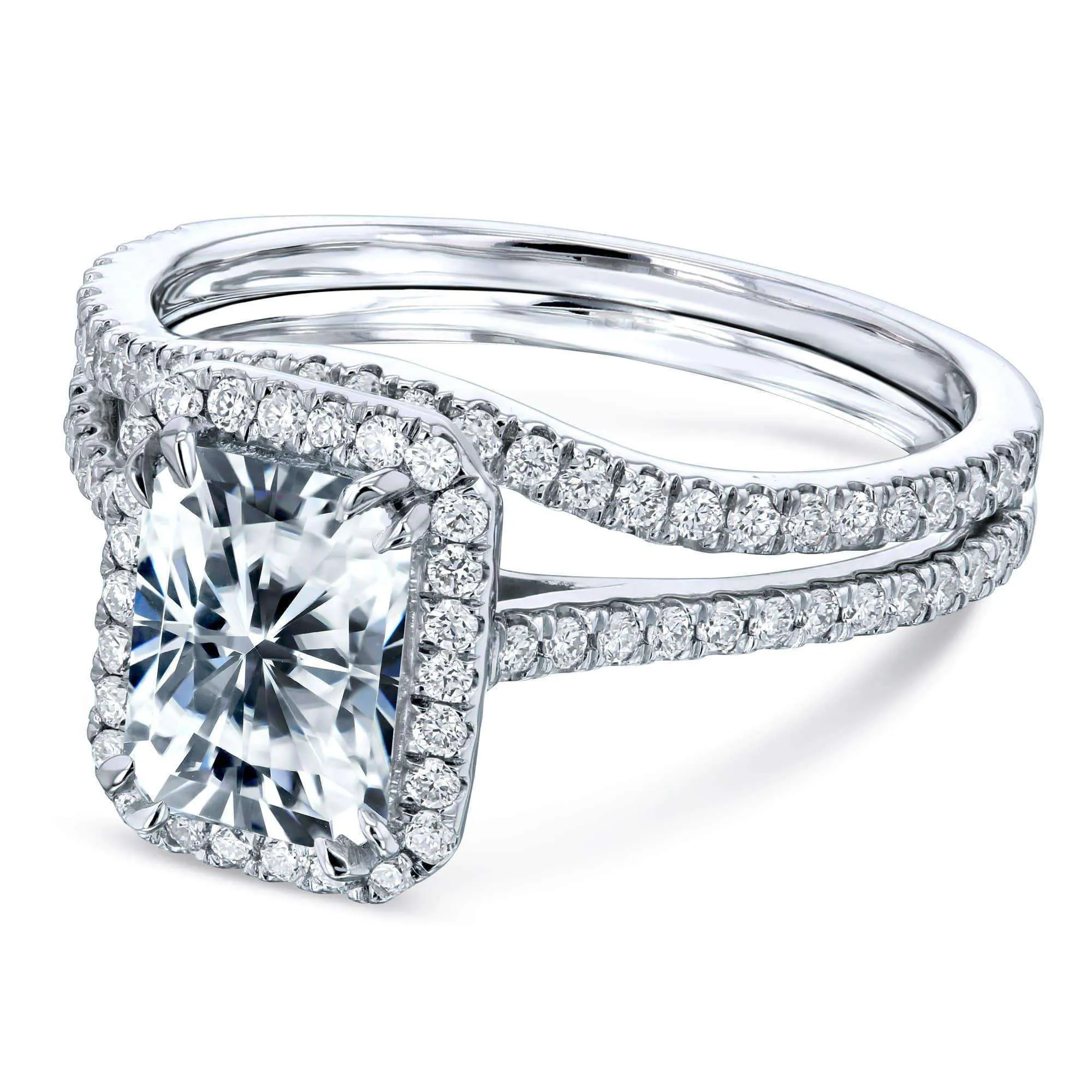 2.3ct Original Radiant Bridal Set - Lab Stones