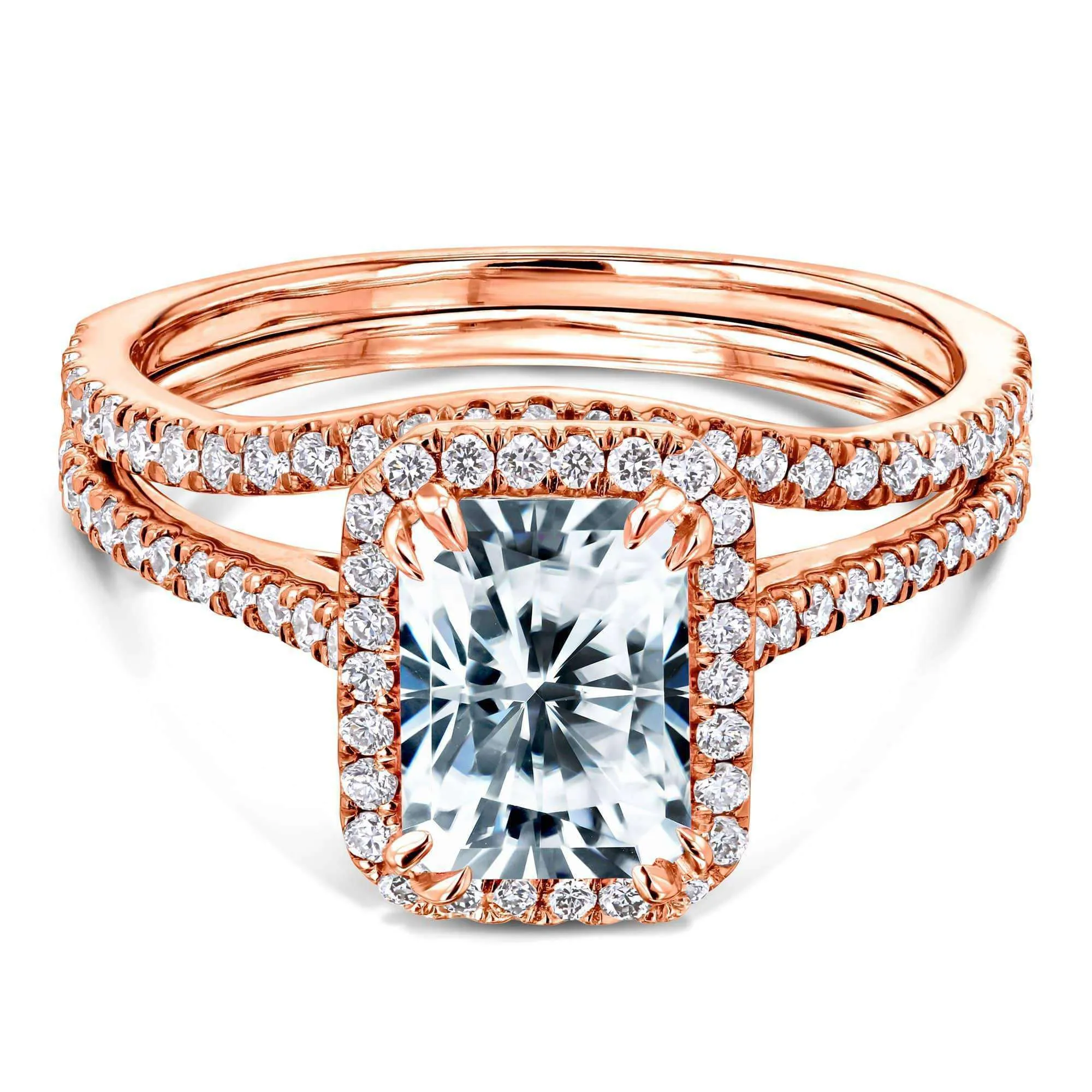 2.3ct Original Radiant Bridal Set - Lab Stones