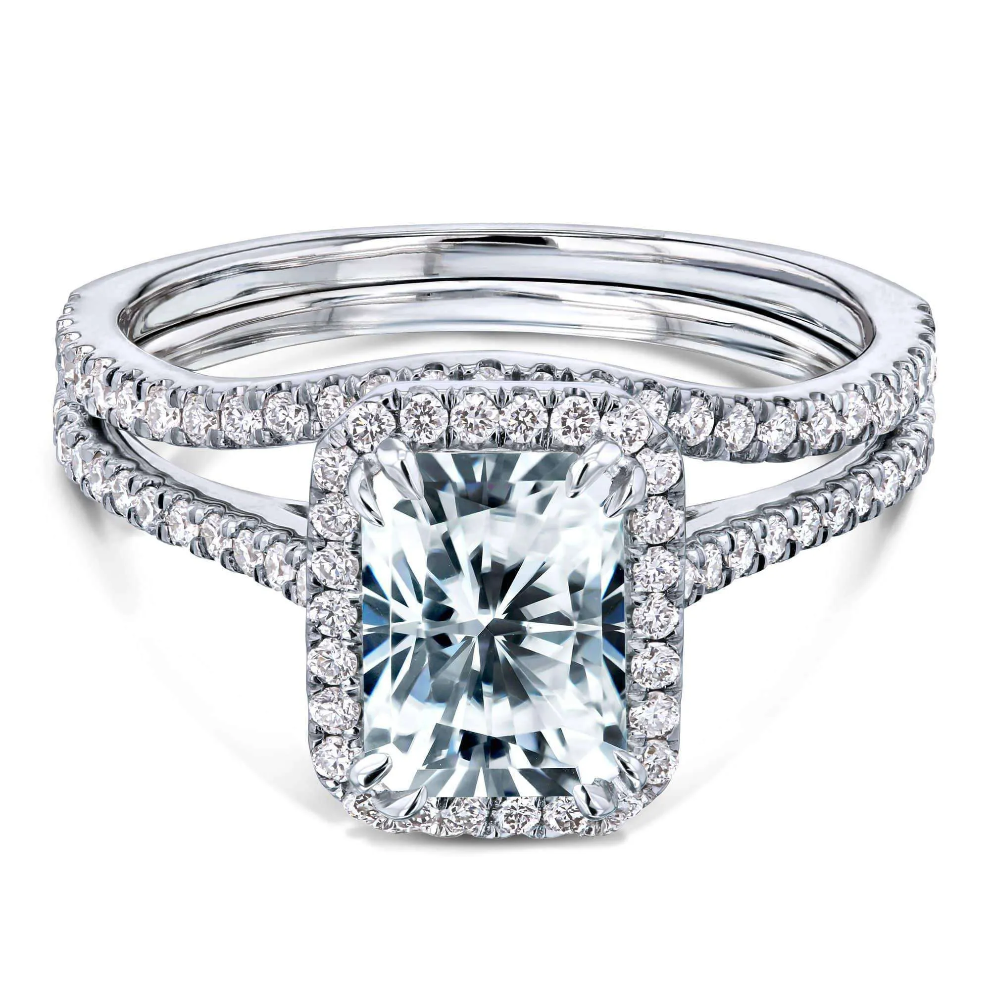 2.3ct Original Radiant Bridal Set - Lab Stones