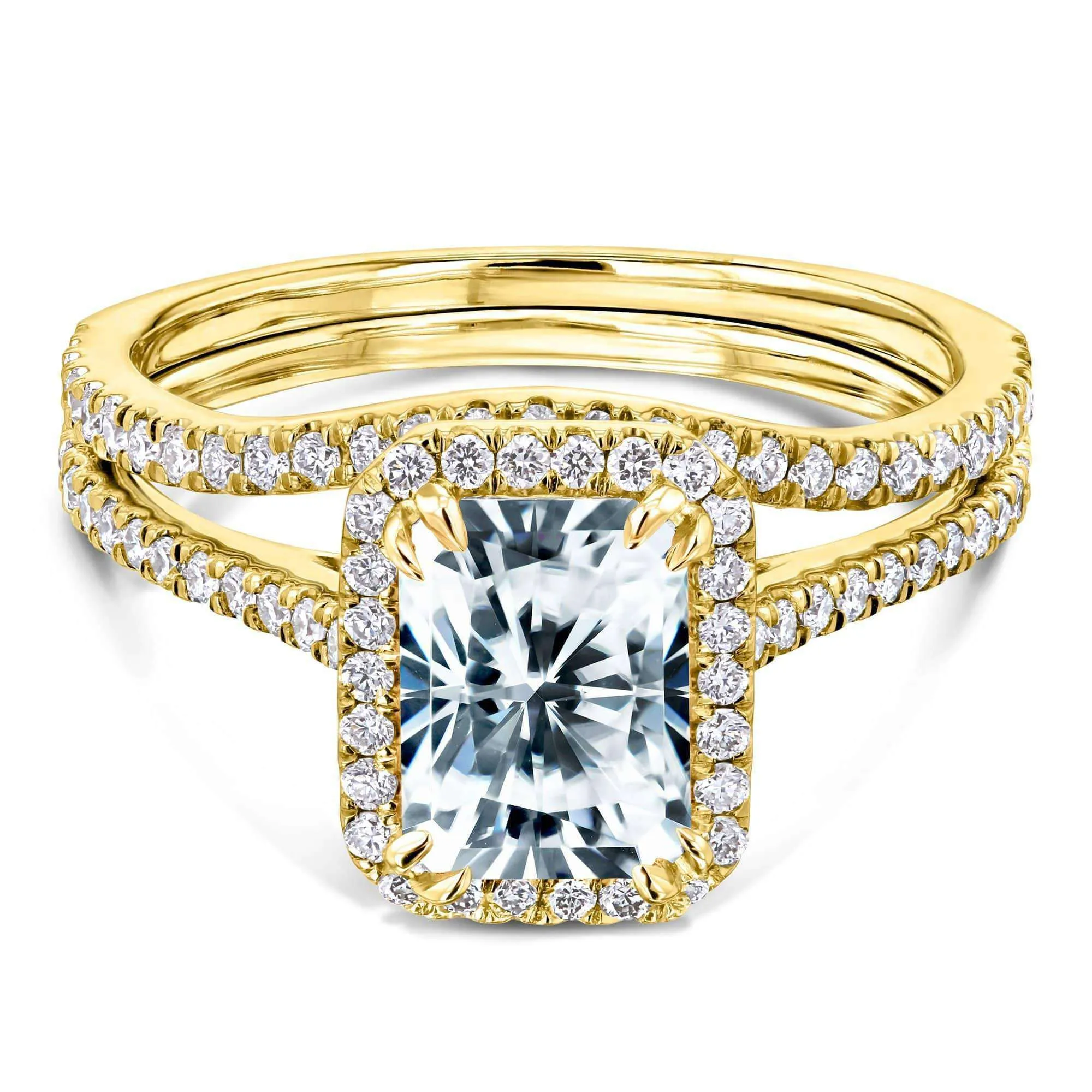 2.3ct Original Radiant Bridal Set - Lab Stones