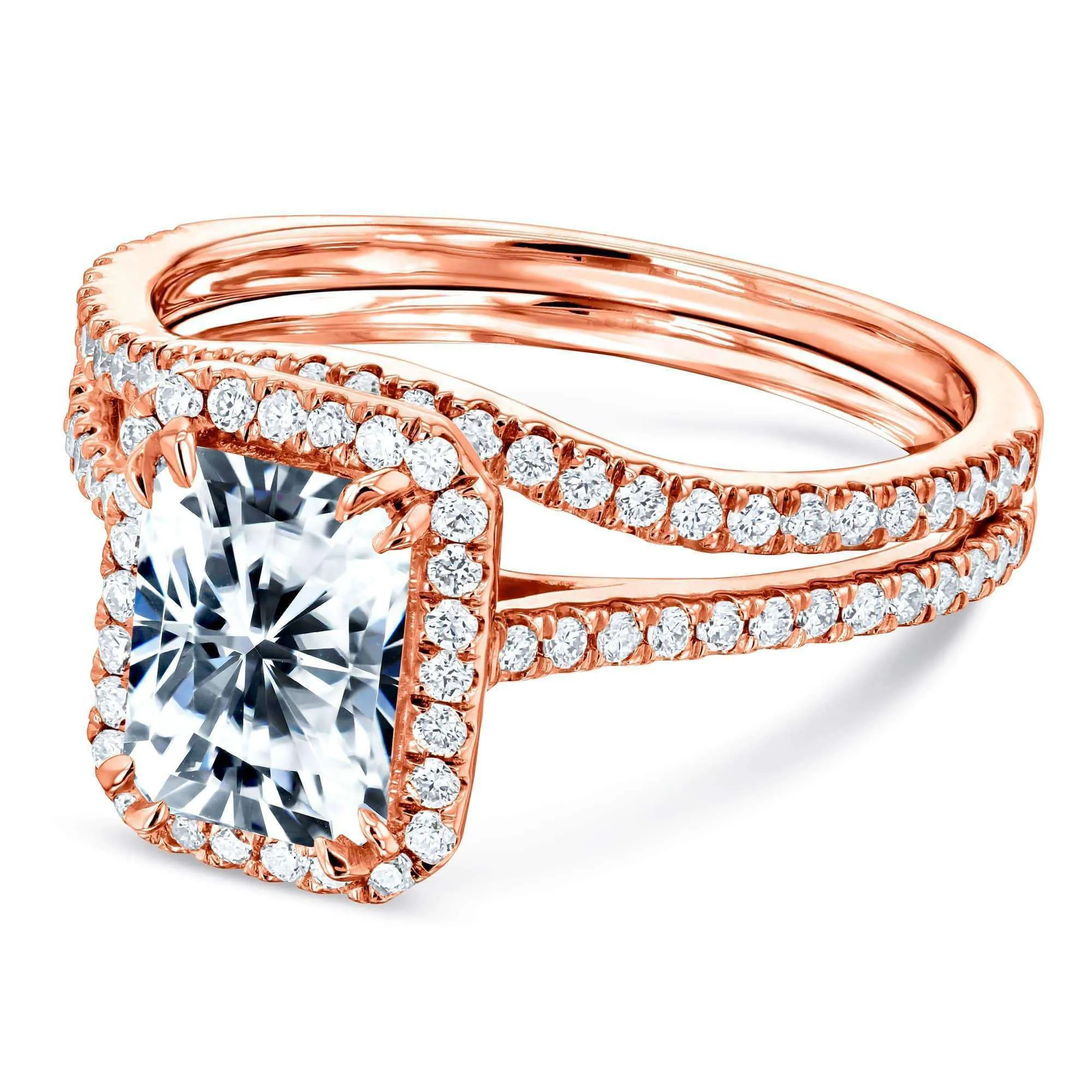 2.3ct Original Radiant Bridal Set - Lab Stones