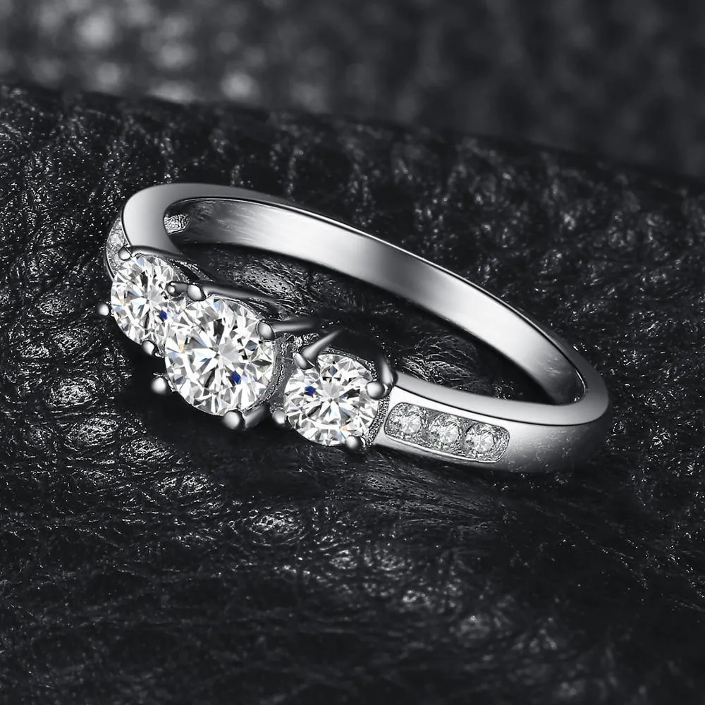 3 Stone AAA  Quality Cubic Zirconia Diamonds Ring