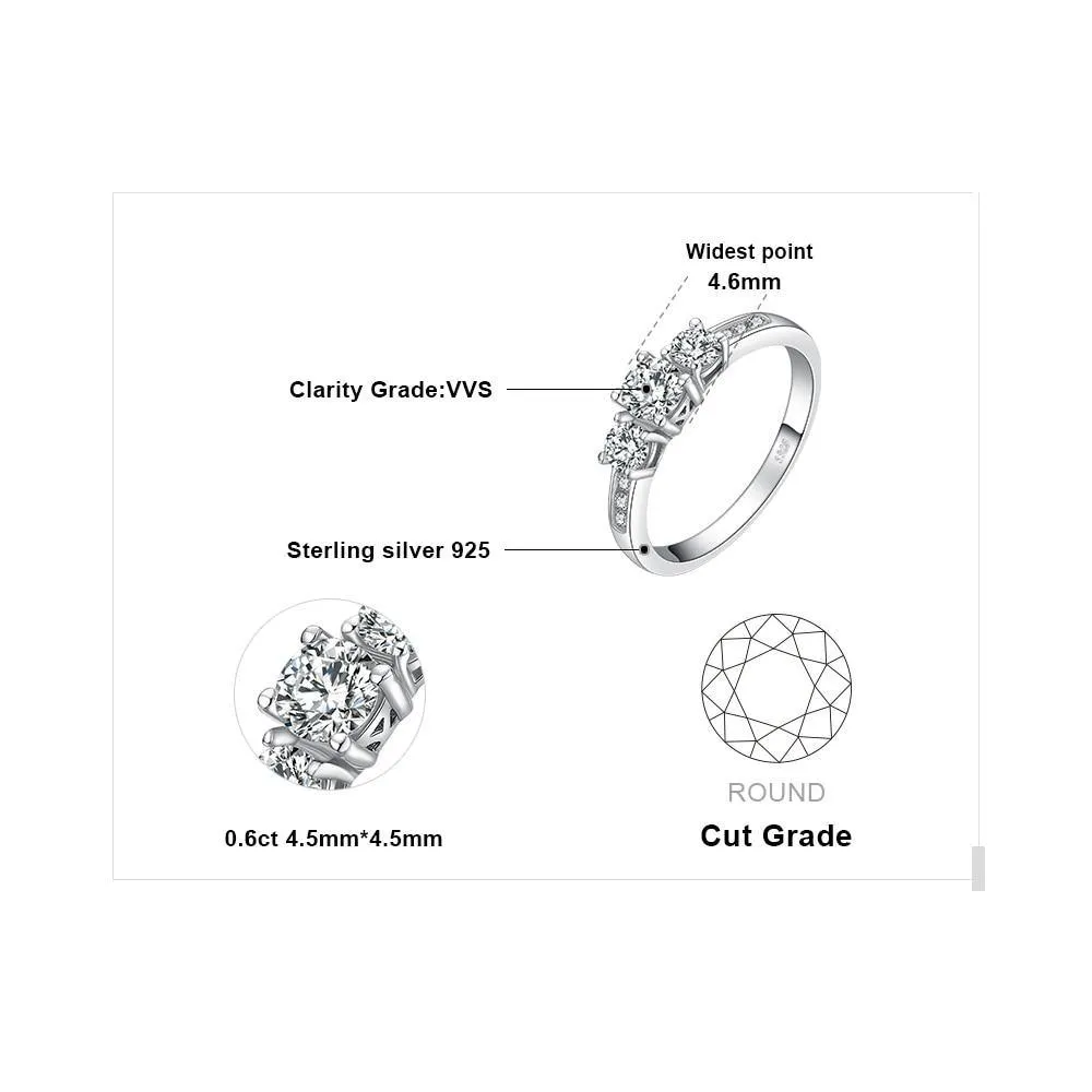 3 Stone AAA  Quality Cubic Zirconia Diamonds Ring