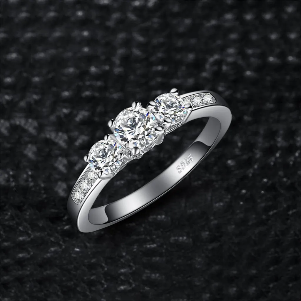 3 Stone AAA  Quality Cubic Zirconia Diamonds Ring