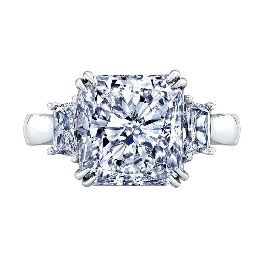 5.00 CARAT CENTER RADIANT CUT DIAMOND ENGAGEMENT RING