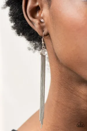 Always in Motion White Paparazzi Earrings