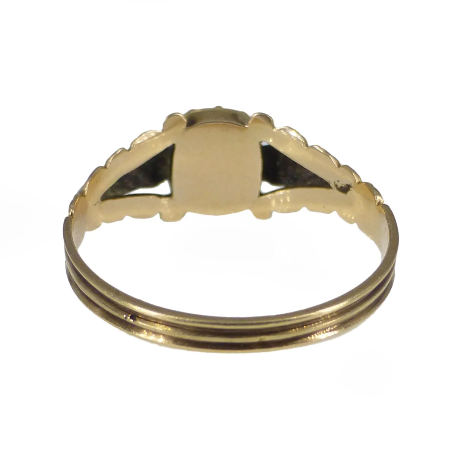 Antique Early Victorian Gold Quartz Mourning Ring