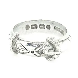Antique Victorian 1891 Silver Buckle Ring