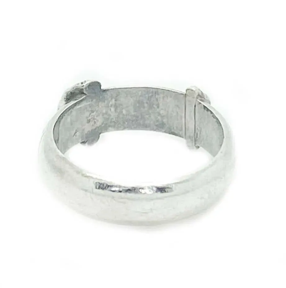 Antique Victorian 1891 Silver Buckle Ring