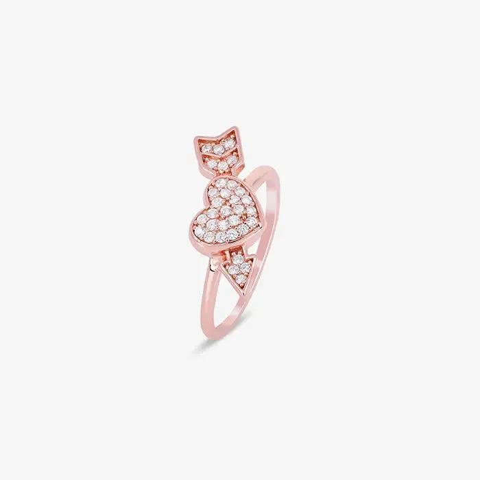 Arrowed Affection Rose Gold Ring