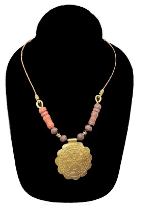 Authentic Leather / Bronze Necklace - 13