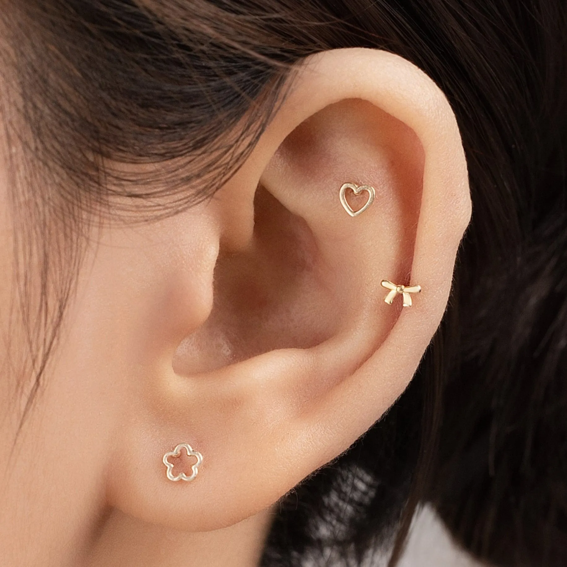 Baby Heart Piercing in Yellow Gold