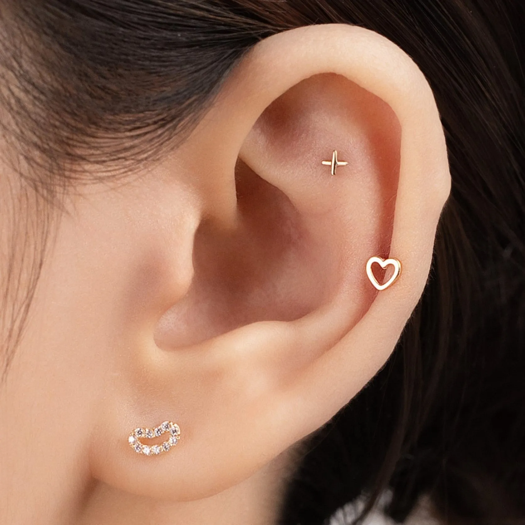 Baby Heart Piercing in Yellow Gold