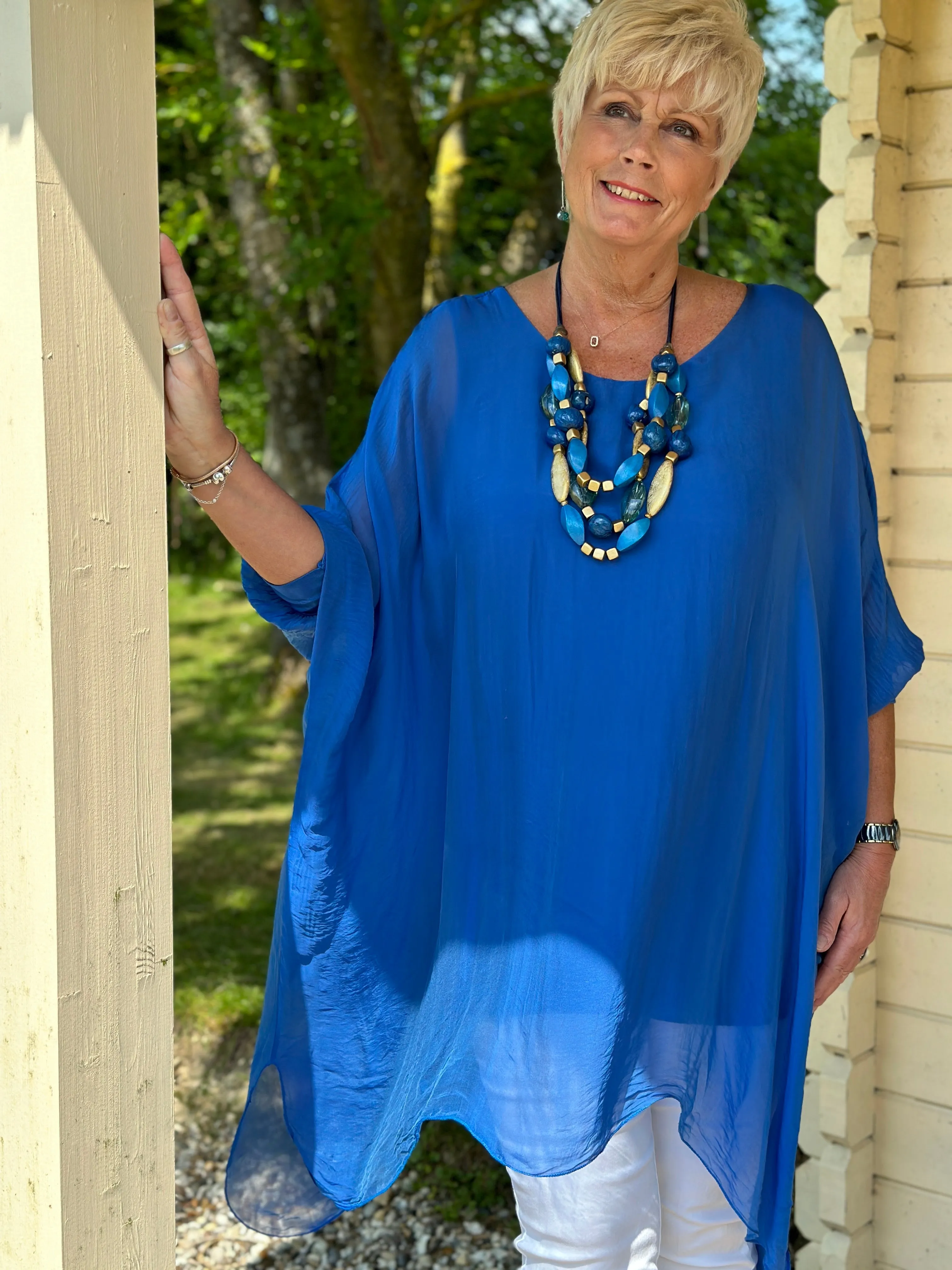 Bella Silk Blouse | Royal Blue