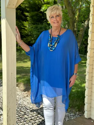 Bella Silk Blouse | Royal Blue