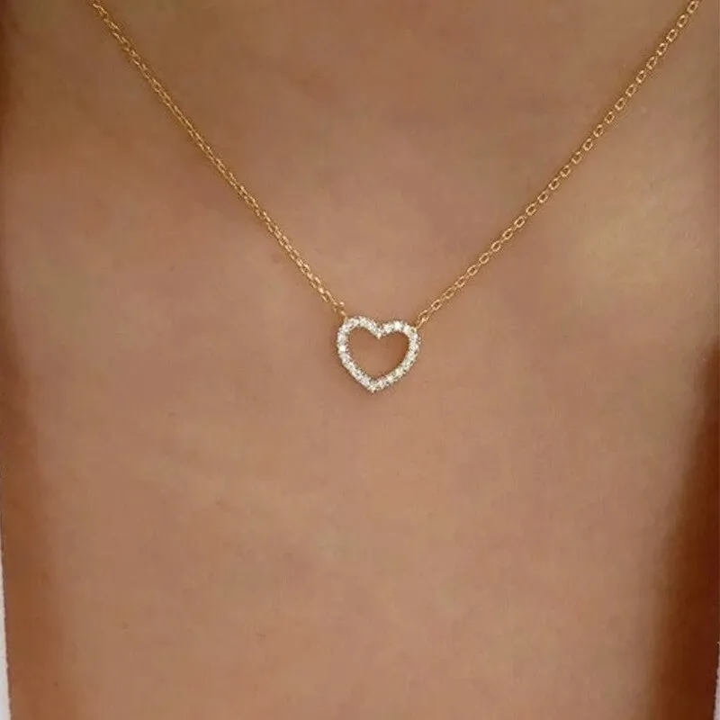 BerriesJam - Metal Heart Neck Aesthetic Chains Necklace