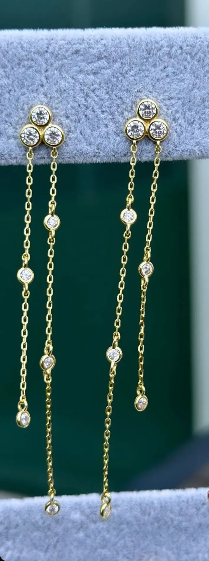 Bezel Chain Earrings