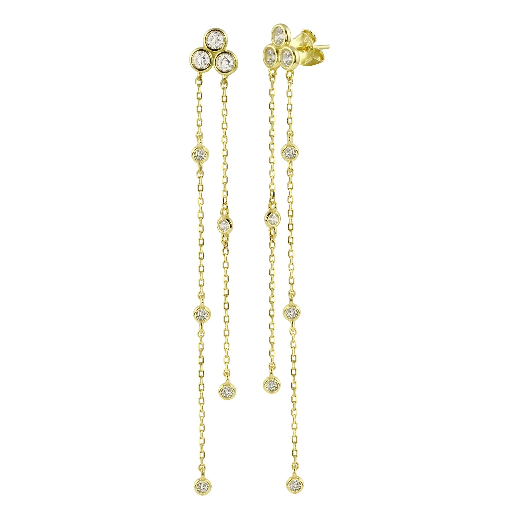 Bezel Chain Earrings