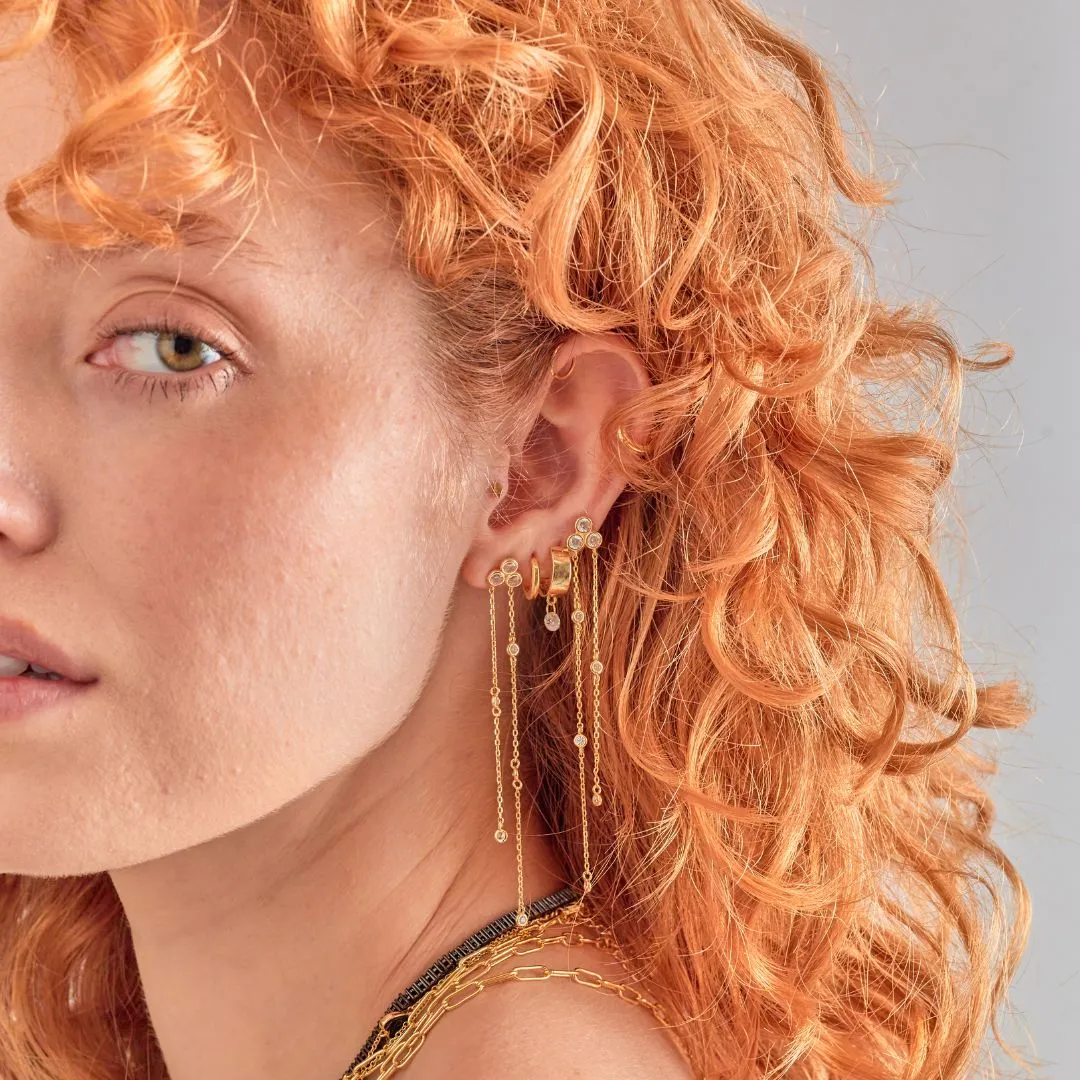 Bezel Chain Earrings