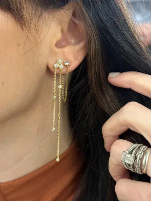 Bezel Chain Earrings