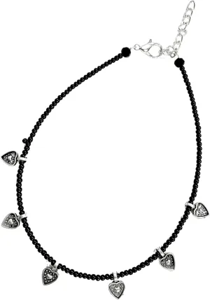 Black Bead Heart Anklet Bracelet Handmade Simple Summer Beach Waterproof Ankle Foot Chain Bracelets for Women Minimalist Jewelry Adjustable