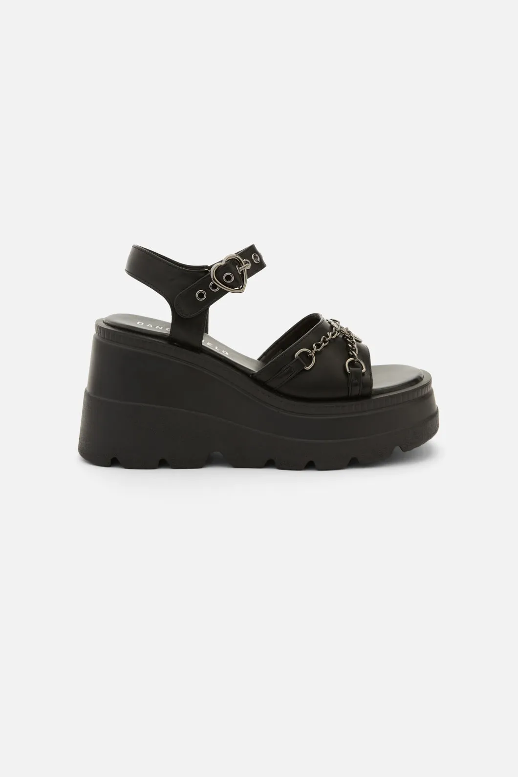 Black Heart Trim Sandal
